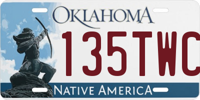 OK license plate 135TWC