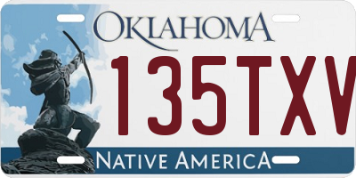 OK license plate 135TXV