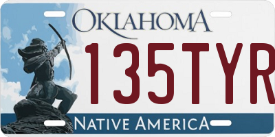 OK license plate 135TYR