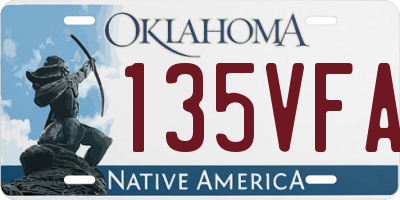 OK license plate 135VFA