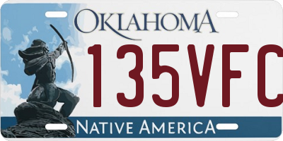 OK license plate 135VFC