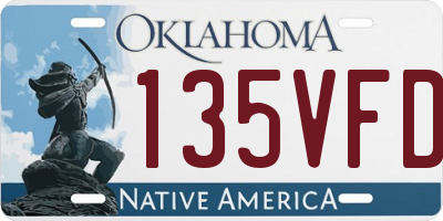 OK license plate 135VFD