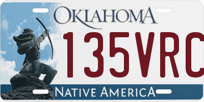 OK license plate 135VRC