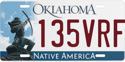 OK license plate 135VRF