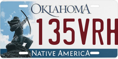 OK license plate 135VRH