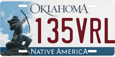 OK license plate 135VRL