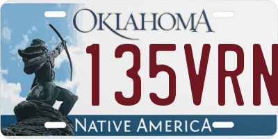 OK license plate 135VRN