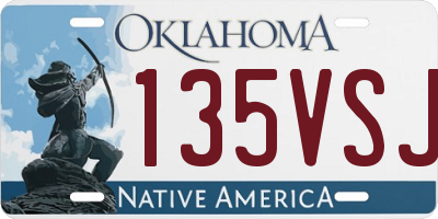 OK license plate 135VSJ