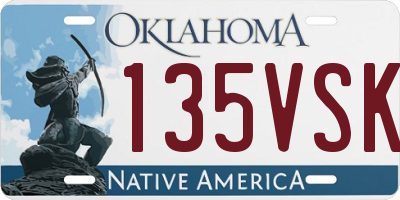 OK license plate 135VSK
