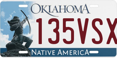 OK license plate 135VSX
