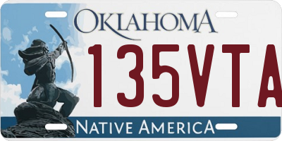OK license plate 135VTA
