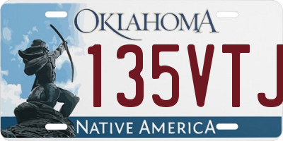 OK license plate 135VTJ