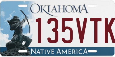 OK license plate 135VTK