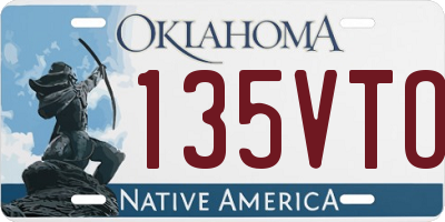 OK license plate 135VTO