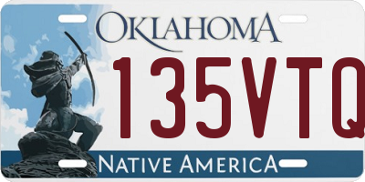 OK license plate 135VTQ