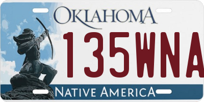 OK license plate 135WNA