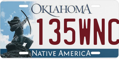 OK license plate 135WNC