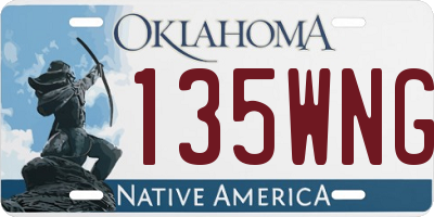 OK license plate 135WNG