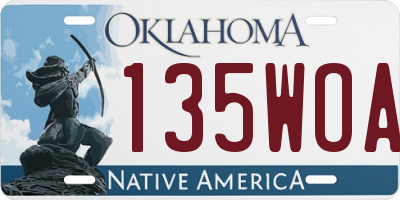 OK license plate 135WOA