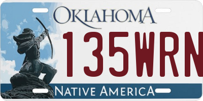 OK license plate 135WRN