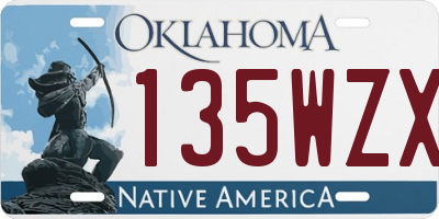 OK license plate 135WZX
