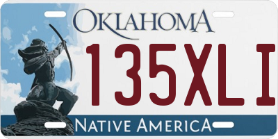 OK license plate 135XLI