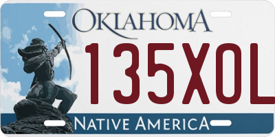 OK license plate 135XOL