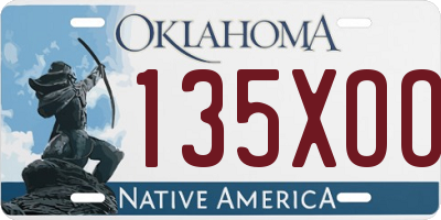 OK license plate 135XOO