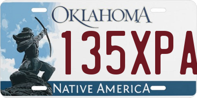 OK license plate 135XPA