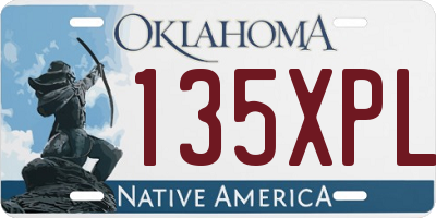 OK license plate 135XPL