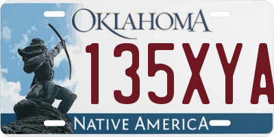 OK license plate 135XYA