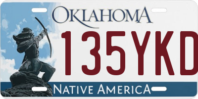 OK license plate 135YKD