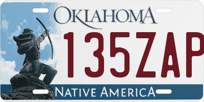 OK license plate 135ZAP