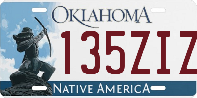 OK license plate 135ZIZ