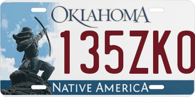 OK license plate 135ZKO