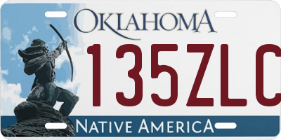 OK license plate 135ZLC