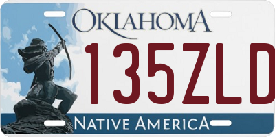 OK license plate 135ZLD