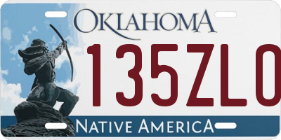 OK license plate 135ZLO