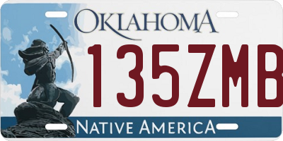 OK license plate 135ZMB