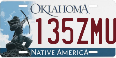 OK license plate 135ZMU