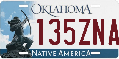 OK license plate 135ZNA