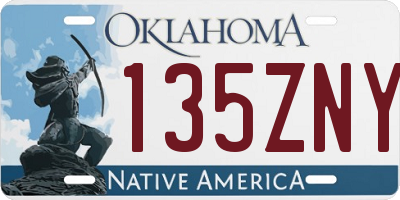 OK license plate 135ZNY