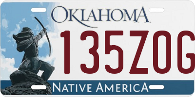 OK license plate 135ZOG