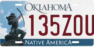 OK license plate 135ZOU