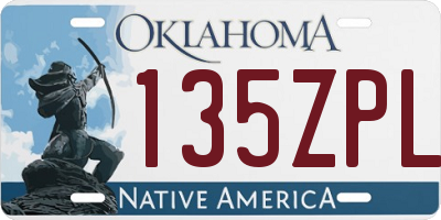 OK license plate 135ZPL