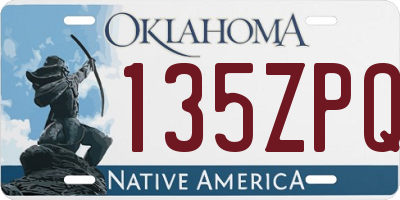 OK license plate 135ZPQ