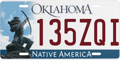 OK license plate 135ZQI