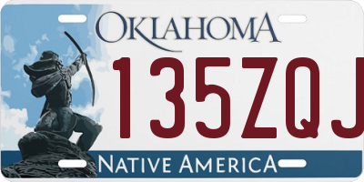 OK license plate 135ZQJ