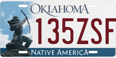 OK license plate 135ZSF