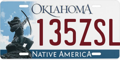 OK license plate 135ZSL